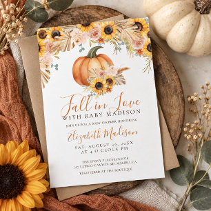 Fall Sunflower Pumpkin Baby Shower Invitation
