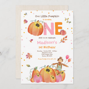 Fall Sunflower Pumpkin Birthday Pumpkin Patch Invitation