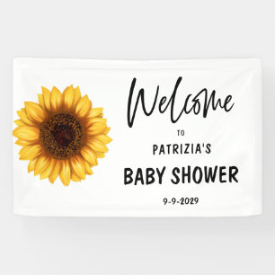 Fall Sunflower Welcome Baby Shower Horizontal Banner