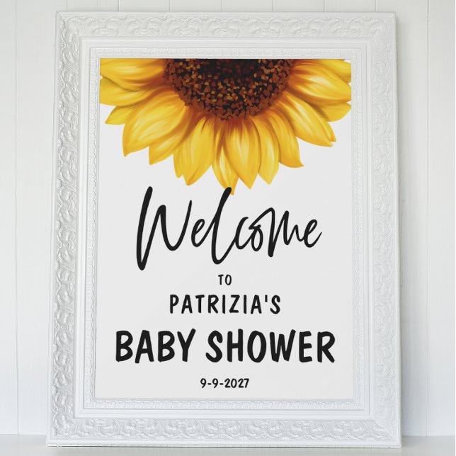 Fall Sunflower Welcome Baby Shower Poster (Creator Uploaded)