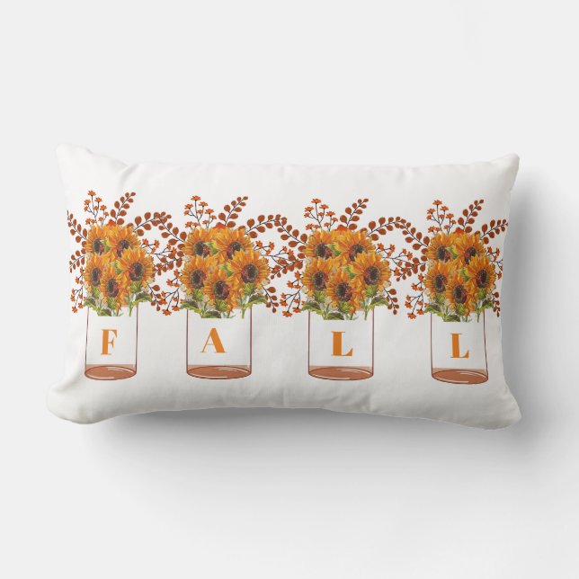 Fall sunflowers lumbar pillow (Front)