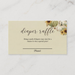 Fall Sunflowers Pumpkins Autumn Diaper raffle Enclosure Card