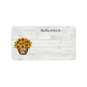 Fall Sunflowers Thanksgiving Large Write-On Label