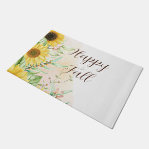 Fall sunflowers with customisable text  doormat