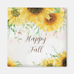 Fall sunflowers with customisable text magnet