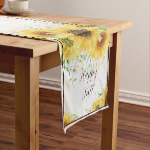 Fall sunflowers with customisable text short tabl short table runner