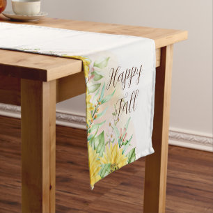 Fall sunflowers with customisable text short table runner
