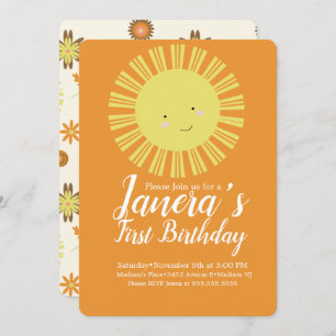 Fall Sunshine Autumn Birthday Party Invitation