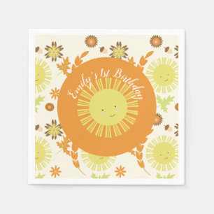 Fall Sunshine Autumn Birthday Party Napkin
