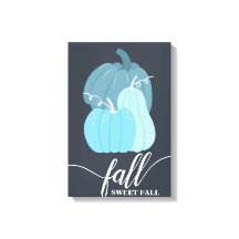 Fall Sweet Fall Blue Pumpkins Wall Art