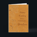 Fall Swirls Grandson Birthday Card<br><div class="desc">Birthday card for grandson with a fall birthday with orange swirls design and thoughtful verse.</div>