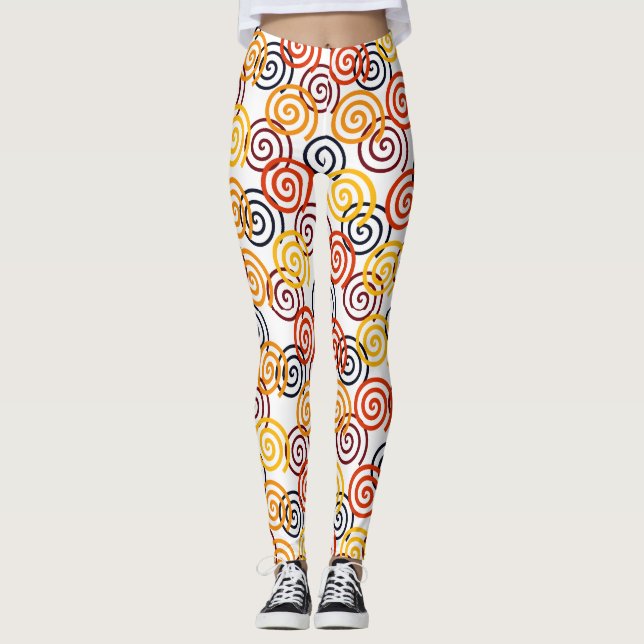Fall Swirls  Leggings (Front)