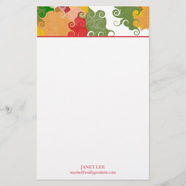 Fall Swirls  Stationery (Front)