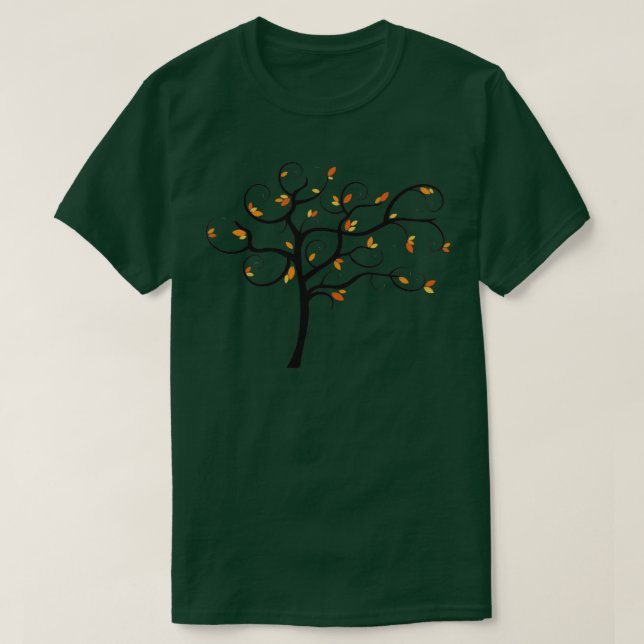 Fall Swirly Tree T-Shirt (Design Front)
