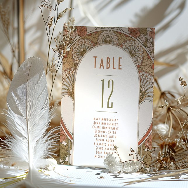 Fall Table Numbers Vintage Art Nouveau Wedding (Creator Uploaded)
