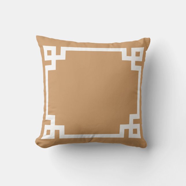 Fall Tan Greek Key Pillow (Front)