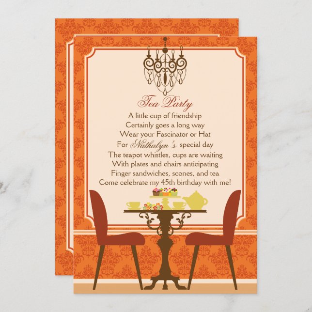 Fall Tea Party Invitation (Front/Back)