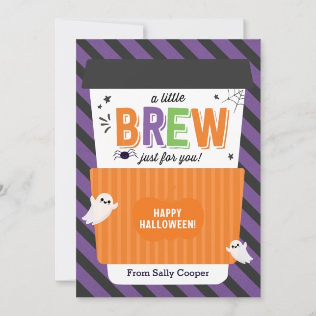 Fall Teacher Halloween Coffee Gift Card holder (Front)