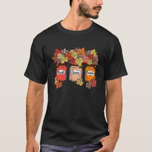 Fall Teacher Thankful Teach Love Inspire Thanksgiv T-Shirt