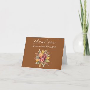 Fall Terracotta Autumn Wedding Thank you Card