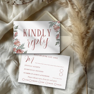 Fall Terracotta Botanical RSVP Wedding Card