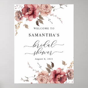 Fall Terracotta Burgundy Earthy Welcome Sign