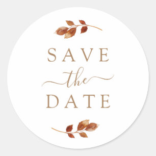 Fall Terracotta Leaves Save The Date Envelope Seal