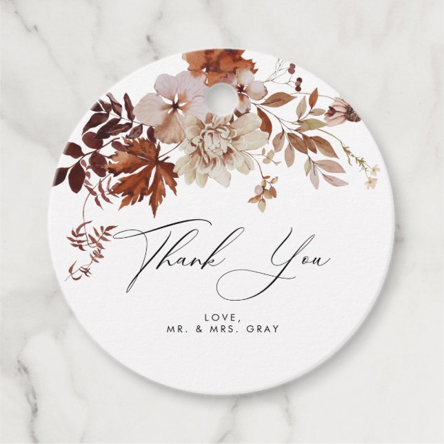 Fall Thank You Card Favour Tags (Front)