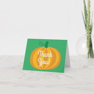 Fall Thank You Pumpkin Birthday Party Card