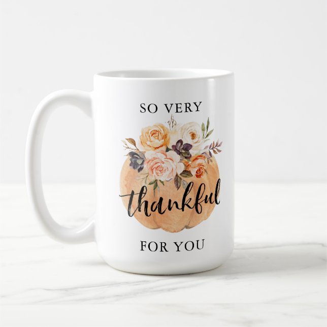 Fall Thankful for You Thanksgiving Gift Mug (Left)