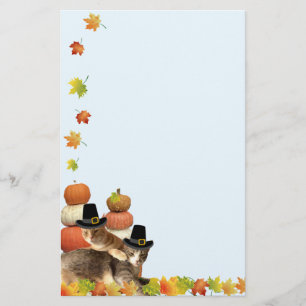 Fall / Thanksgiving Cat Stationary Stationery