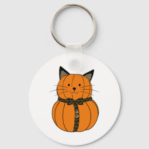 Fall Thanksgiving Cutest Pumpkin Cat Face Whiskers Key Ring
