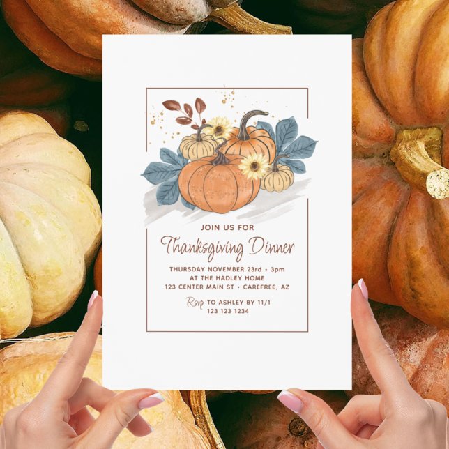 Fall Thanksgiving Dinner Pumpkin Invitation (Creator Uploaded)