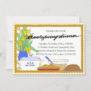 Fall Thanksgiving Feast Dinner Invitation