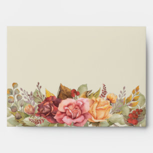Fall/Thanksgiving Floral Border Return Address Envelope