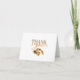 Fall Thanksgiving Holiday Thank You with Leaves Card