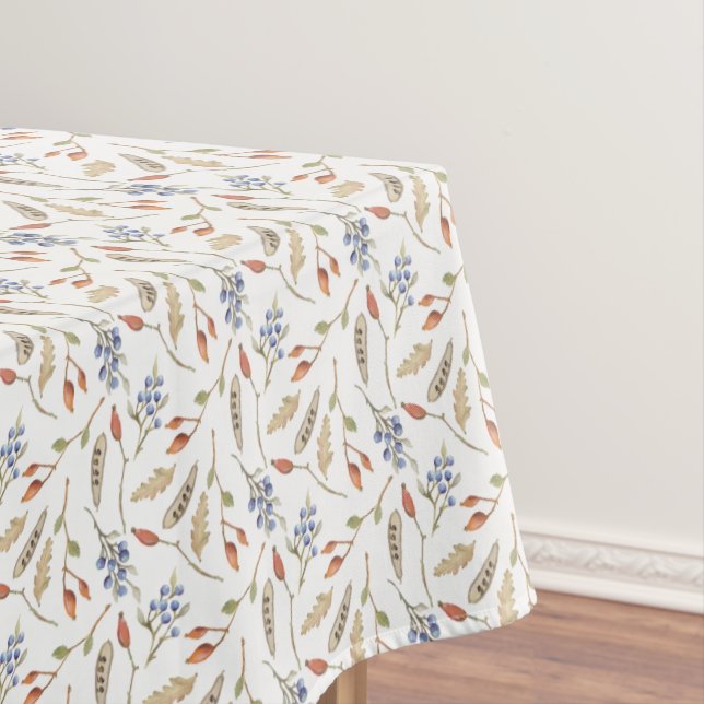 Fall Thanksgiving Leaves & Berries Pattern Tablecloth (In Situ)
