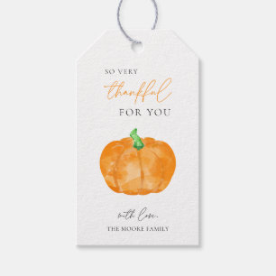 Fall Thanksgiving Pumpkin So Thankful Gift Tags