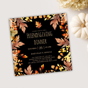 Fall Thanksgiving Rustic Friendsgiving Dinner Invitation