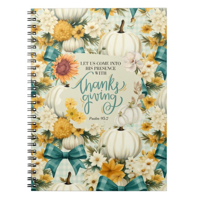 Fall Thanksgiving Themed Inspirational Notebook (Front)