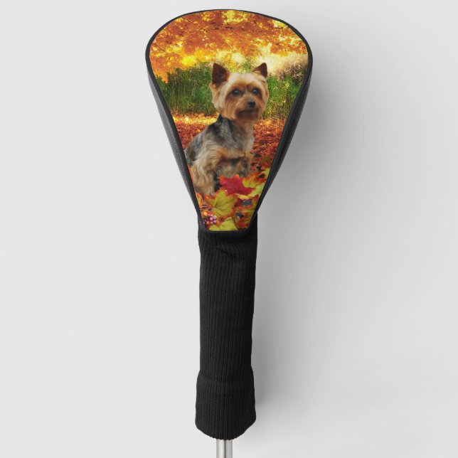 Fall Thanksgiving - Tucker - Yorkie Golf Head Cover (Front)