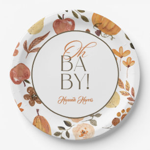 Fall Theme Baby Shower Invitation Paper Plate
