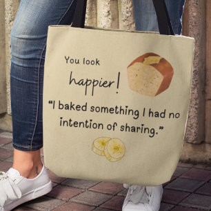 Fall theme baking banana bread tote bag
