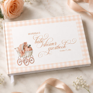 Fall Theme Pumpkin Baby Girl Shower Guest Book