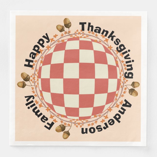 Fall Theme Thanksgiving Party Napkin (Front)