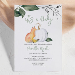 Fall-themed baby shower invitations