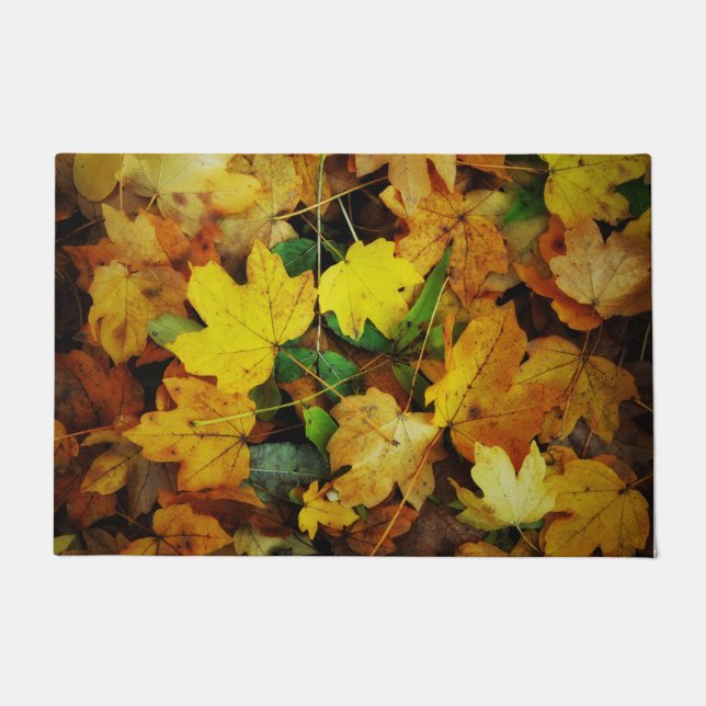 Fall-Themed Door Mat - Golden Leaves (Front)