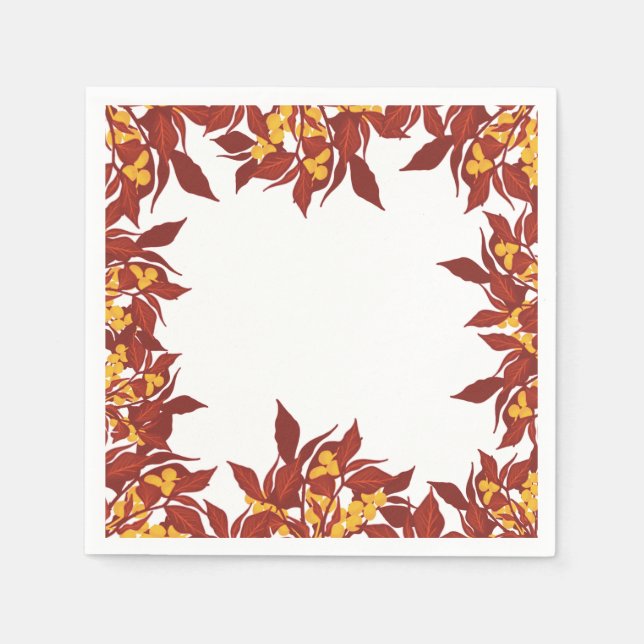Fall themed paper napkin (Front)