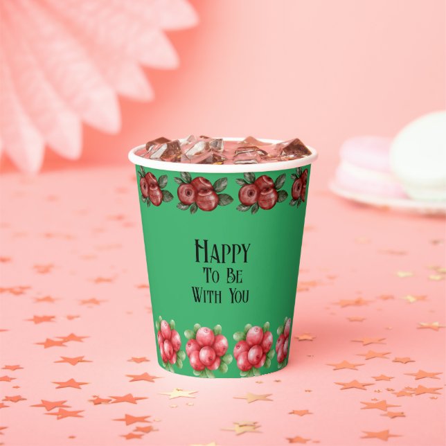 Fall Themed Thanksgiving Dinner Party Drink Paper Cups (Insitu)