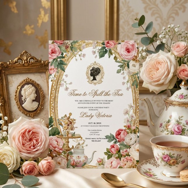 Fall Time to Spill the Tea Bridal Shower Invitation (Creator Uploaded)